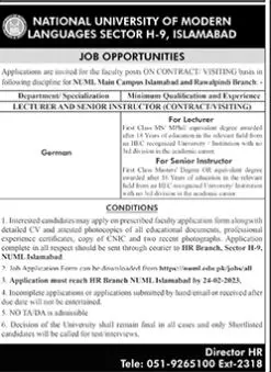 University university of Modern Languages Jobs 2023 – National University of Modern Languages Islamabad Jobs 2023 — original advertisement