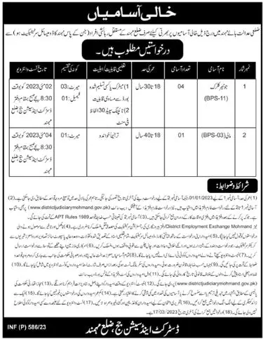 District and Session Judge khyber Pakhtunkhwa Jobs 2023 – District & Session Judge Jobs 2023 — original advertisement