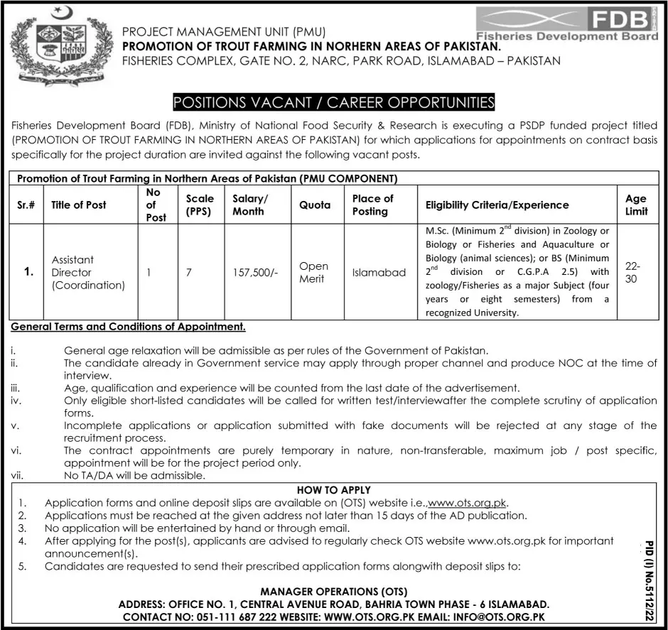 Ministry of National Food Security & Research Islamabad Jobs Jobs 2023 — original advertisement