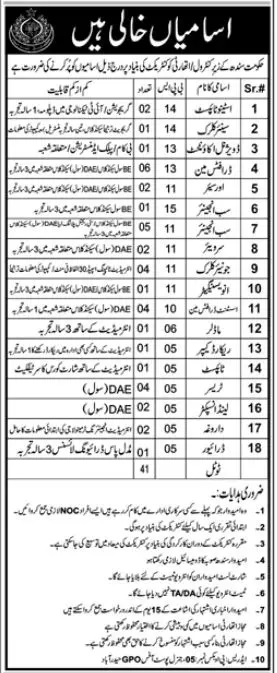 Sindh Building Control Authority Sindh Jobs 2023 Jobs 2023 — original advertisement
