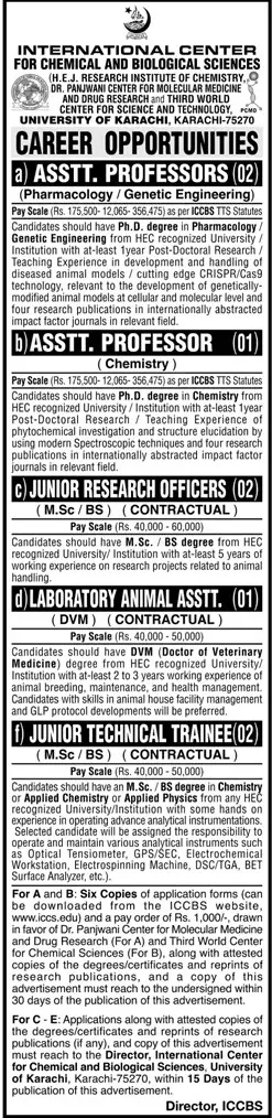 University of Karachi Jobs 2023 Jobs 2023 — original advertisement