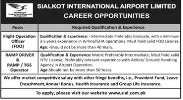 Sialkot International Airport Limited Jobs 2023 Jobs 2023 — original advertisement