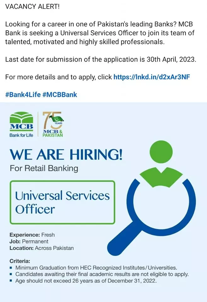 Microfinance Bank Limited Jobs 2023 – Finca Microfinance Bank Limited Jobs 2023 — original advertisement