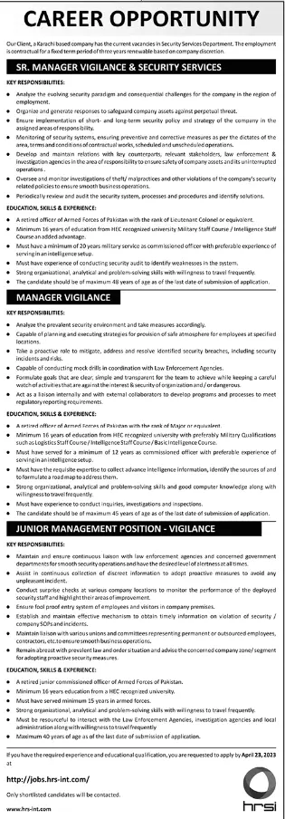 Karachi Based Company Jobs 2023 – Private Company Jobs 2023 — original advertisement