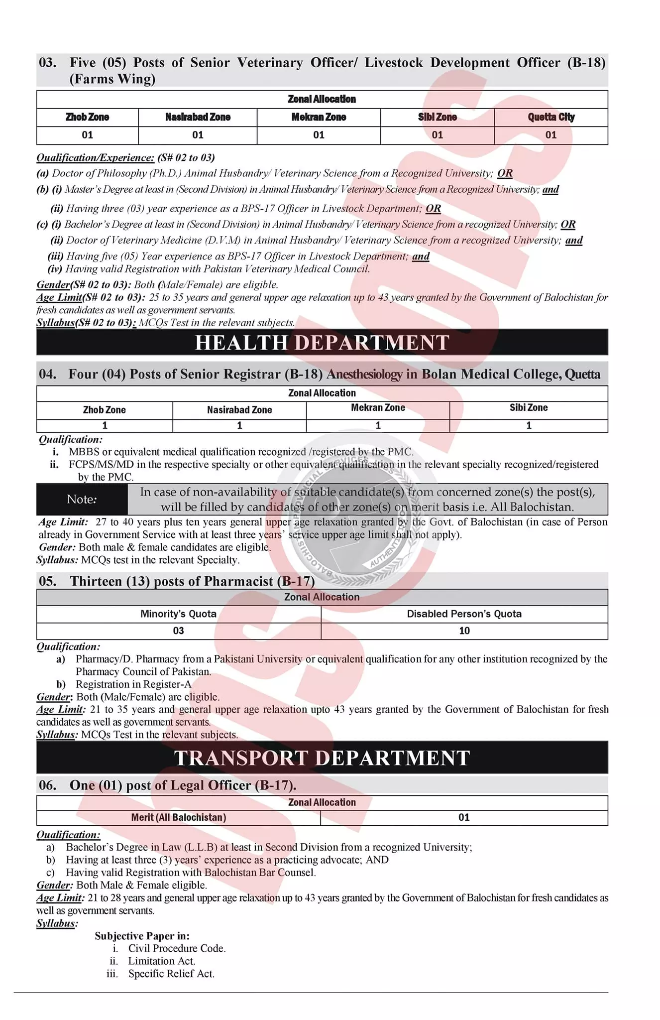 Balochistan Public Service Commission Jobs 06/2023 – Balochistan Public Service Commission Quetta Balochsitan Jobs 2023 — original advertisement