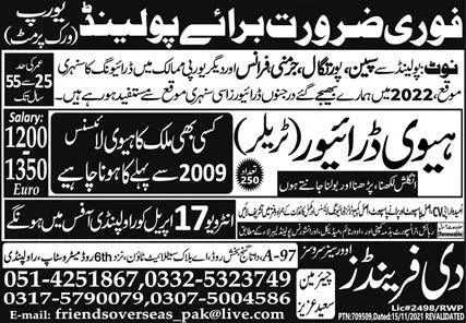 Trailer Driver & Heavy Driver Jobs 2023 in Poland – The Friends Overseas Service Jobs 2023 — original advertisement