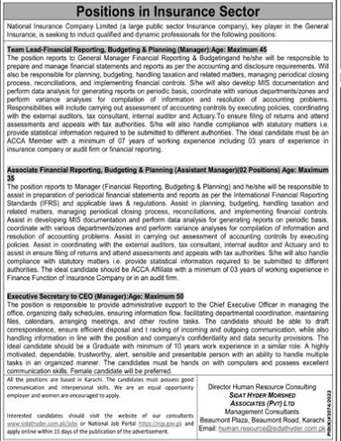 National Insurance Company Limited NICL Islamabad Jobs 2023 Jobs 2023 — original advertisement