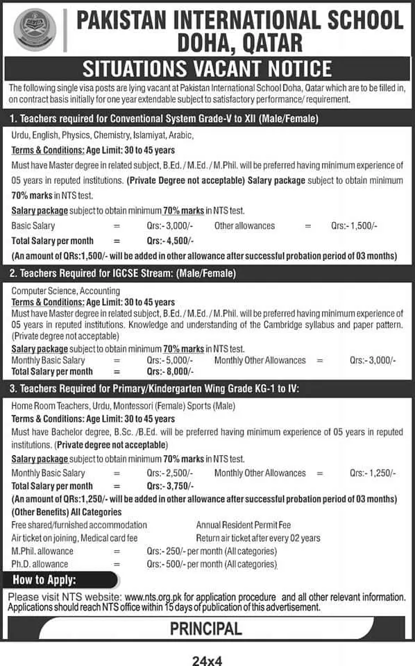 Pakistan international school doha qatar jobs 2023 – Pakistan International Public School & College Abbottabad Jobs 2023 — original advertisement