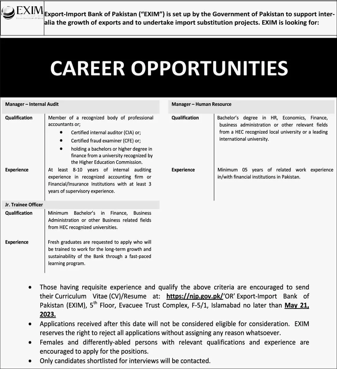 Export import of pakistan Jobs 2023 Jobs 2023 — original advertisement