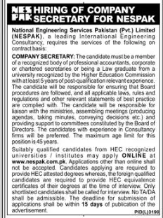 National Engineering Service Pakistan Jobs 2023 – NESPAK National Engineering Services Pakistan Jobs 2023 — original advertisement