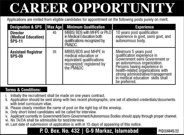 Public Sector Organization Islamabad Jobs 2023 Jobs 2023 — original advertisement