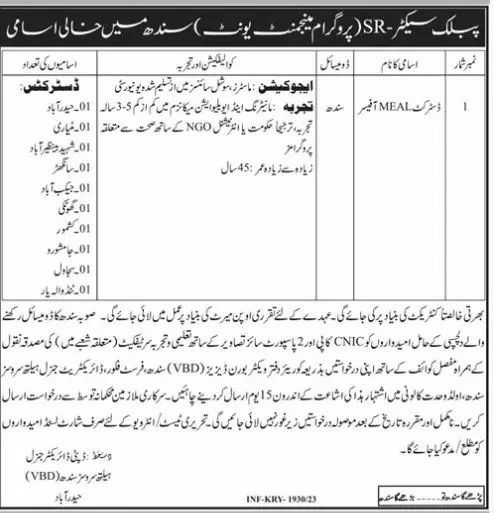 Health Services Sindh Hyderabad Jobs 2023 – Health Department Sindh Jobs 2023 — original advertisement