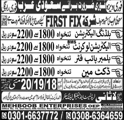 Building Electrician & Electrician Low Current Jobs 2023 – Lasani Trade Test & Technical Training Center Jobs 2023 — original advertisement