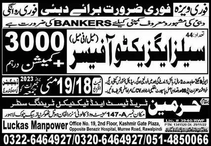 Sales Executive Officer Jobs Open In Dubai 2023 – Harmain Trade Test & Technical Training Center Jobs 2023 — original advertisement