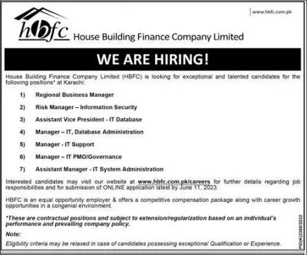 Housing building finance company Limited Jobs 2023 – Lahore Garrison University Jobs 2023 — original advertisement