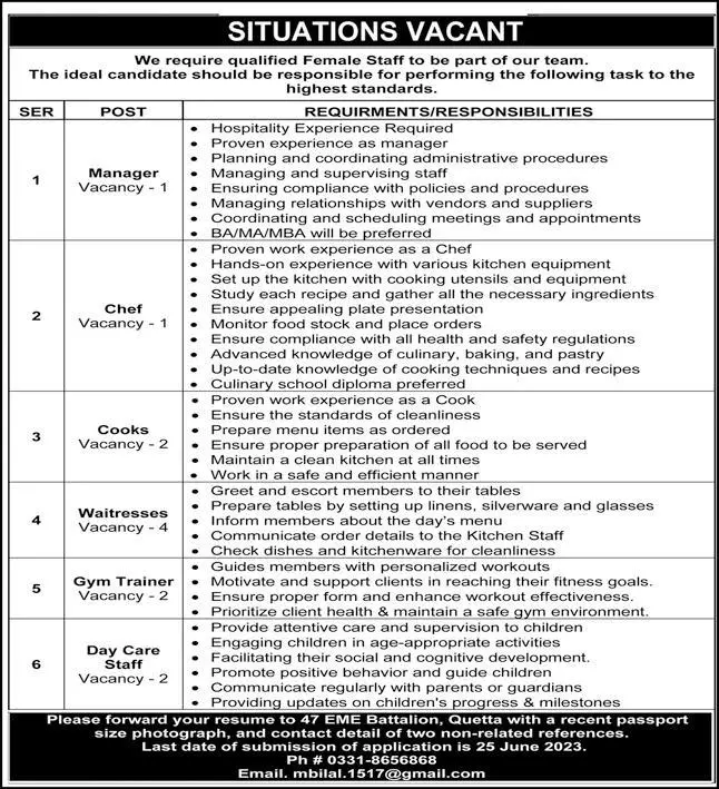 Pakistan Army 47 EME Battalion Quetta Jobs 2023 Jobs 2023 — original advertisement
