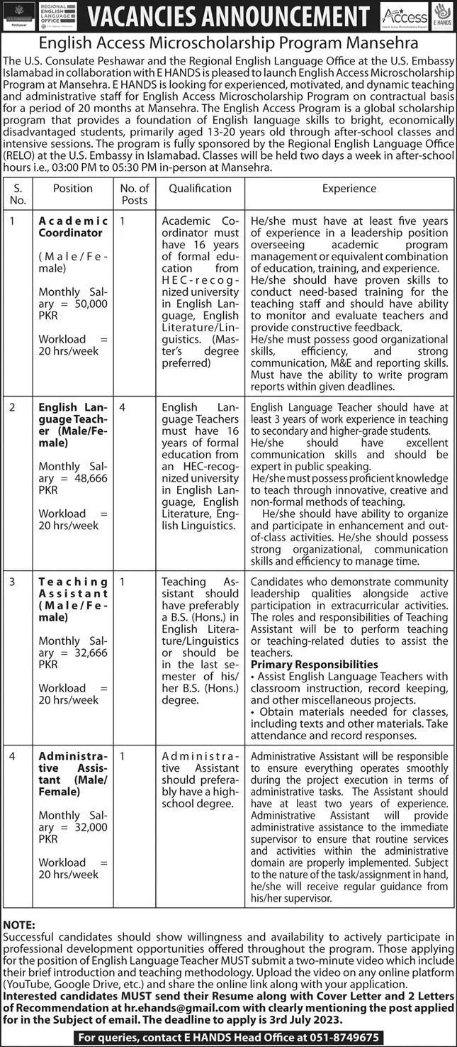 US Embassy Islamabad Jobs 2023 Jobs 2023 — original advertisement
