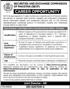 Securities & Exchange Commission Of Pakistan Jobs 2023 Jobs 2023 — original advertisement
