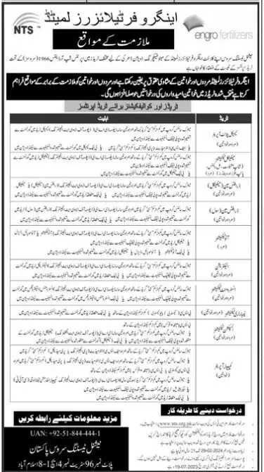 Engro Fertilizers Limited Engineering Islamabad Jobs 2023 – Private Company Jobs 2023 — original advertisement