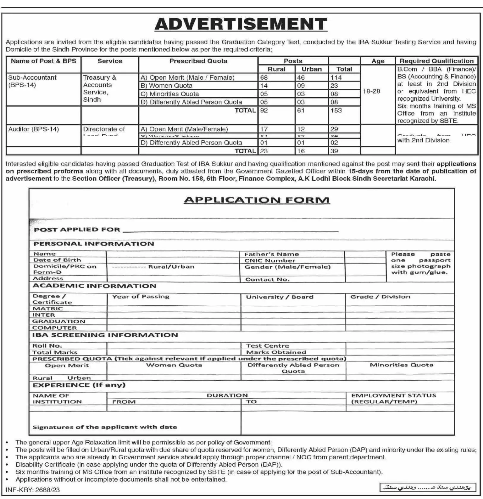 Institute Of Business Administration IBA Sukkur Jobs 2023 – Sukkur IBA University Jobs 2023 — original advertisement