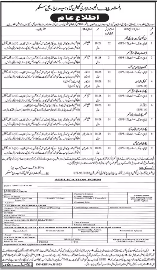 Guddu Barrage Region Sukkur sindh Jobs 2023 Jobs 2023 — original advertisement