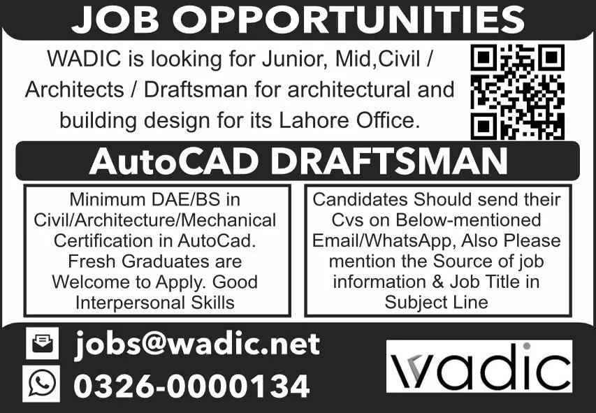 Web Application and Data Integration Company WADIC Jobs – Private Company Jobs 2023 — original advertisement