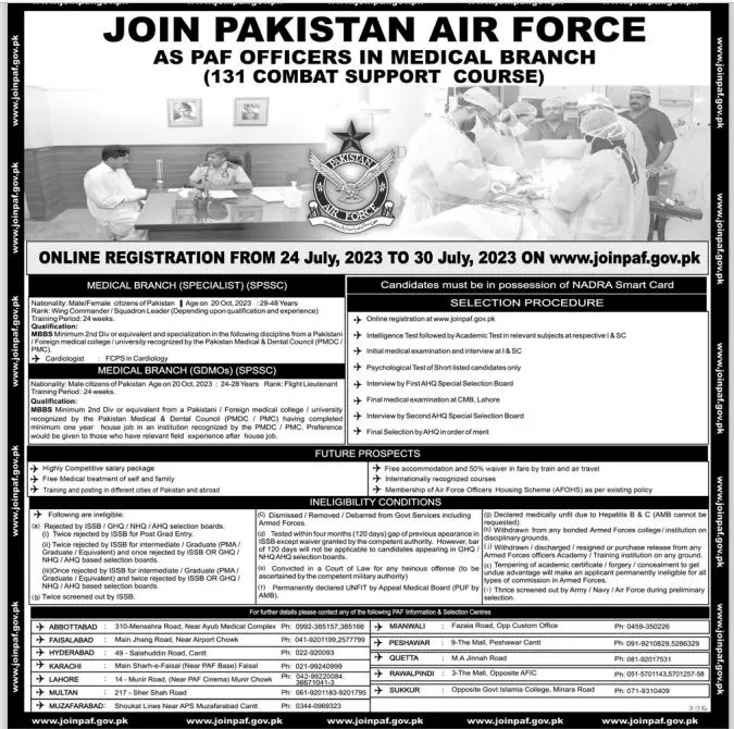 Pakistan Air Force PAF Jobs 2023 Jobs 2023 — original advertisement