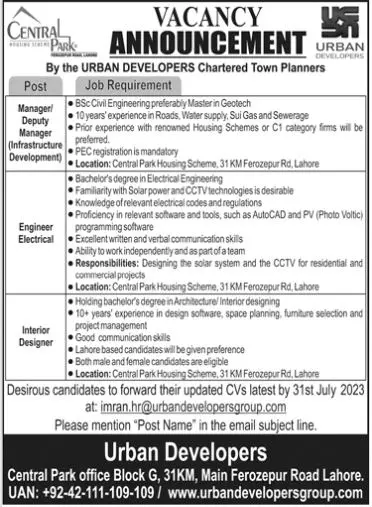 central park medical college Teaching Hospital Jobs 2023 – Central Park Medical College & Teaching Hospital Jobs 2023 — original advertisement