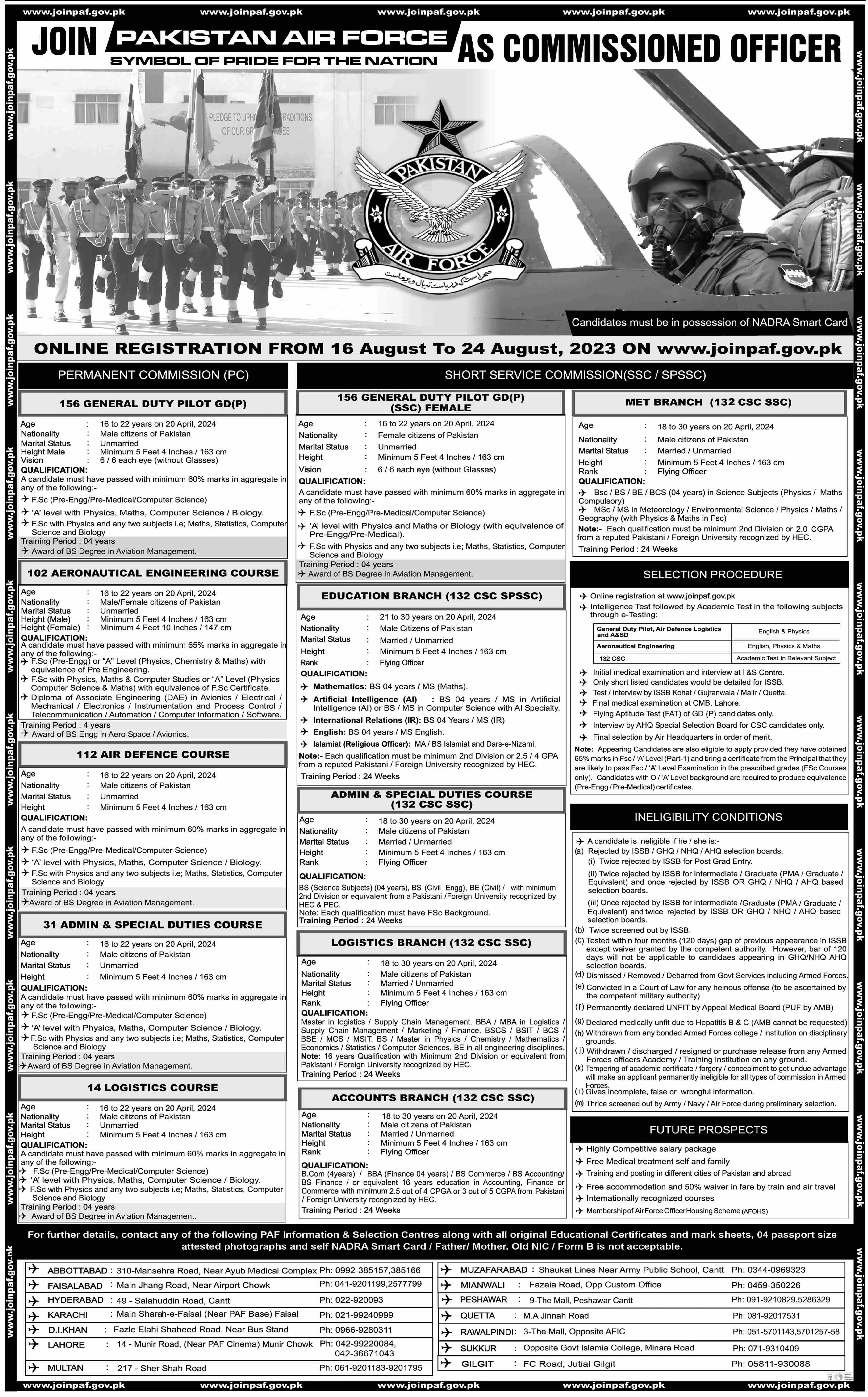 Pakistan Air Force PAF As Commissioned Officer Jobs 2023 Jobs 2023 — original advertisement