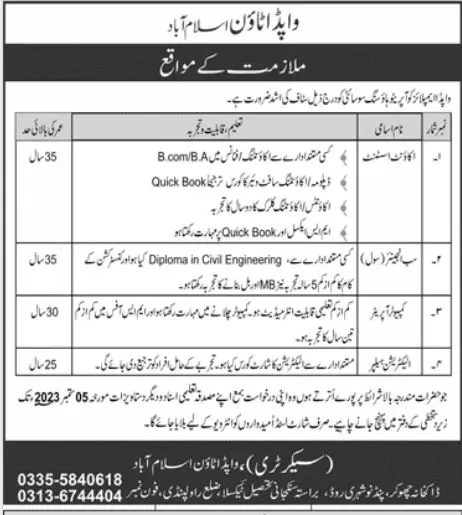 Wapda Employees Cooperative Housing Society Jobs 2023 – Water and Power Development Authority Jobs 2023 — original advertisement