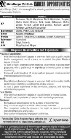 Micro Merger Private Limited Lahore Jobs 2023 – Micromergers Private Limited Jobs 2023 — original advertisement