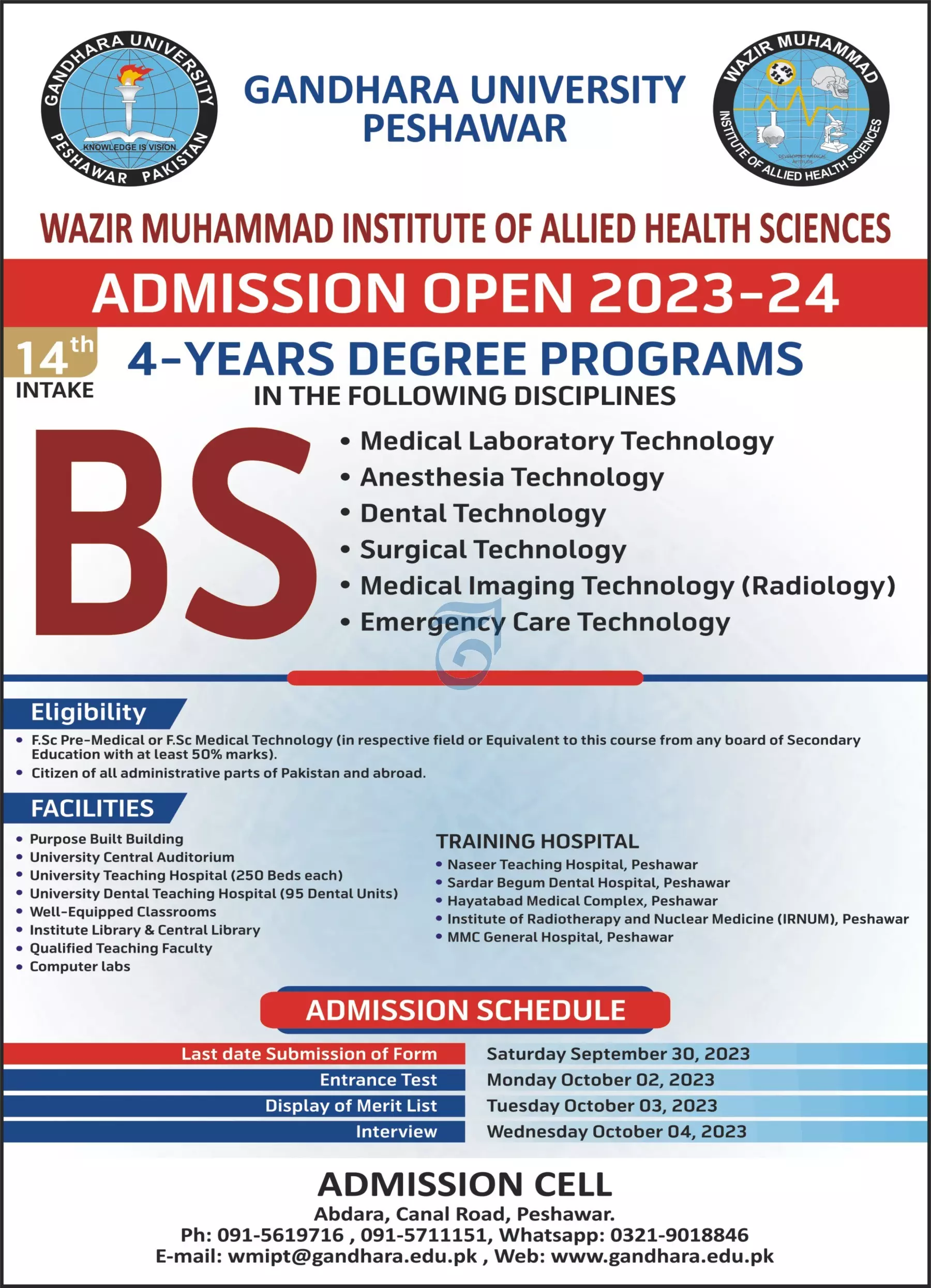 Gandara University Peshawar Admissions 2023 – Gandara University Peshwar Admissions 2023 — original advertisement