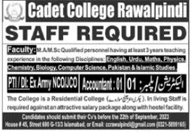Bank of Khyber Peshawar Khyber Jobs 2023 – Cadet College Rawalpindi Jobs 2023 — original advertisement