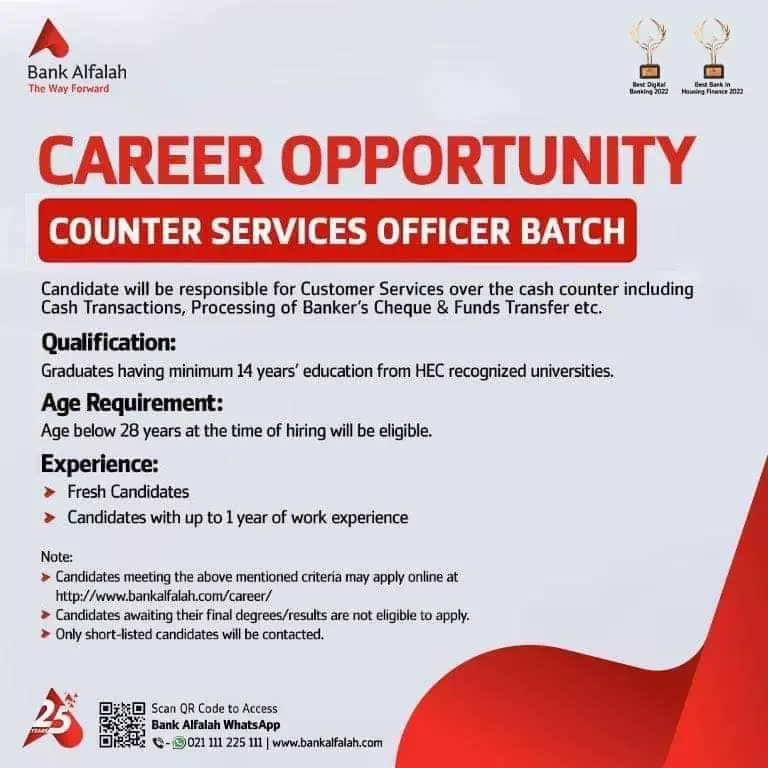 Bank Alfalah Limited Karachi Jobs 2023 Jobs 2023 — original advertisement