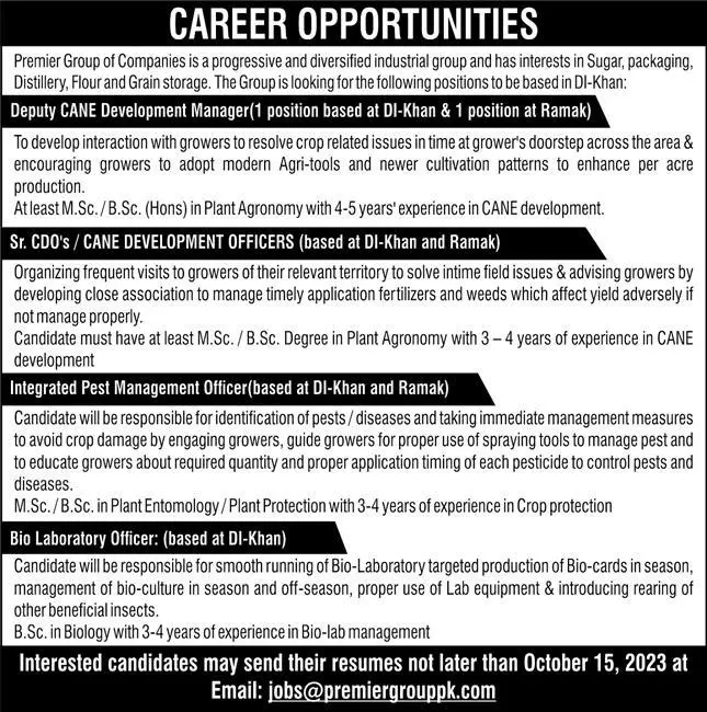 Premier Group Of Companies Jobs 2023 – Private Company Jobs 2023 — original advertisement