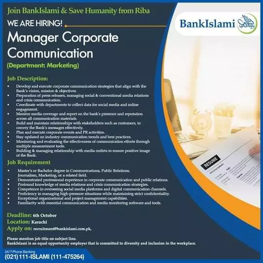 Bank Islami Karachi Sindh Jobs 2023 Jobs 2023 — original advertisement