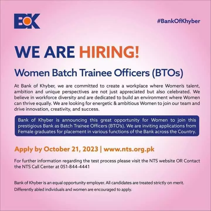 Bank of Khyber (BoK) Jobs 2023 Jobs 2023 — original advertisement
