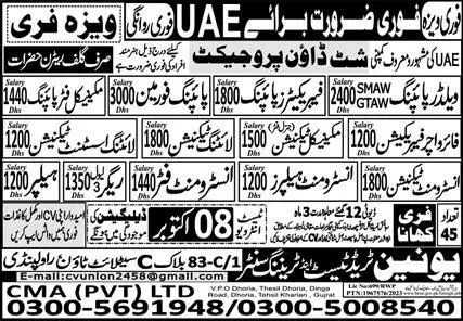 Instrument Technician & Instrument Fitter Jobs 2023 In UAE – Union Manpower Services Jobs 2023 — original advertisement