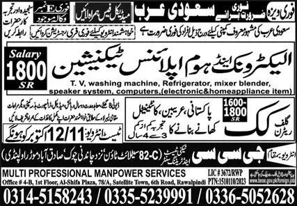 Electronic Technician & Home Appliances Technician Jobs 2023 – GCC Techni Test & Training Center Telecom Jobs 2023 — original advertisement