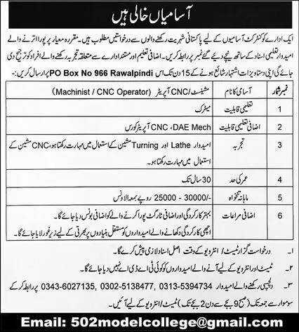 Public Sector Organization Rawalpindi Jobs 2023 Jobs 2023 — original advertisement