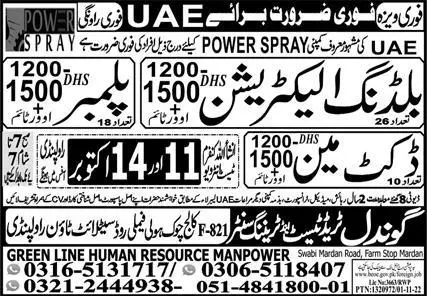 Building Electrician & Plumber Jobs in UAE 2023 – Gondal Trade Test & Training Center Jobs 2023 — original advertisement