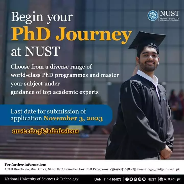 National University of Sciences & Technology NUST Admissions Admissions 2023 — original advertisement