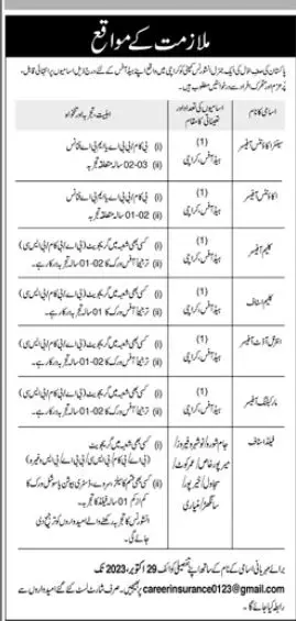 Public Sector Insurance Company Karachi Jobs 2023 – Private Company Jobs 2023 — original advertisement