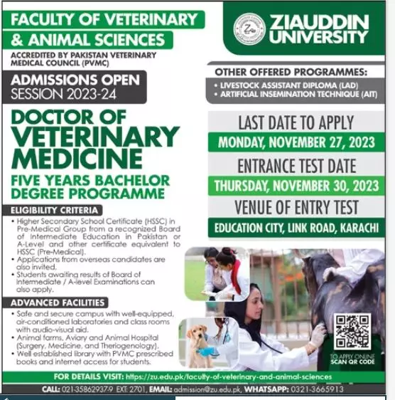 ziauddin University Karachi Admissions 2023 Admissions 2023 — original advertisement