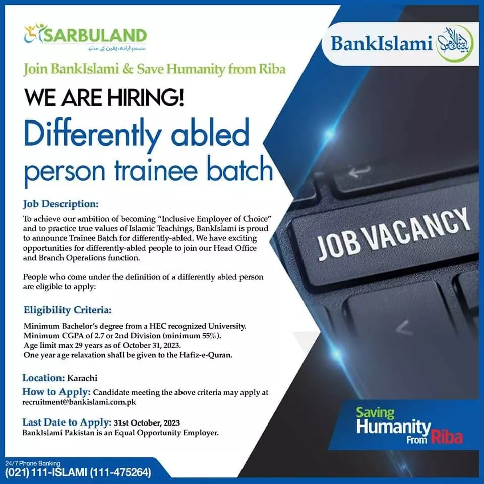 Bank Islami Karachi Sindh Jobs 2023 Jobs 2023 — original advertisement