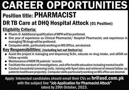 DHQ Hospital Attock Punjab Jobs 2023 – DHQ Hospital Faisalabad Jobs 2023 — original advertisement
