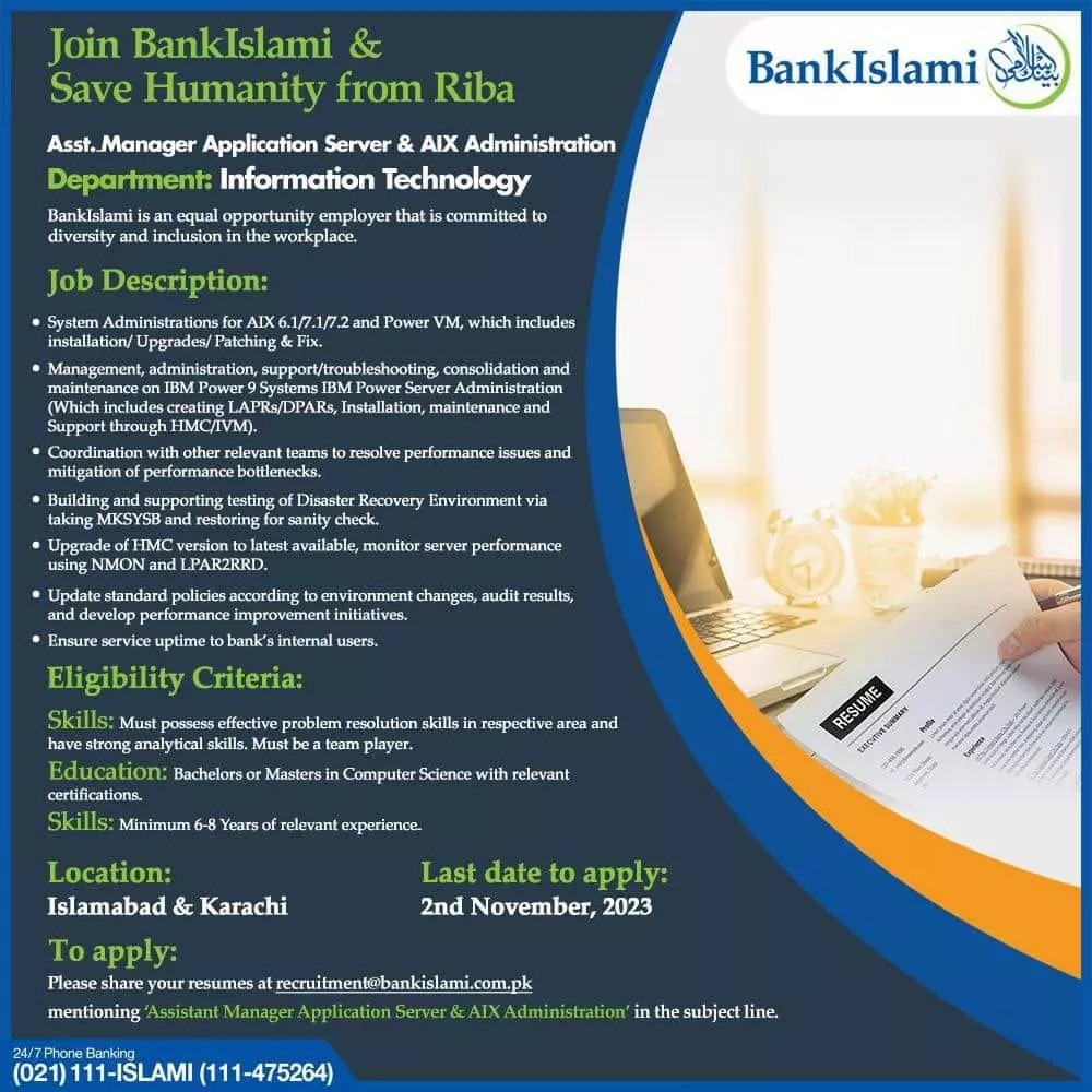 Bank Islami Karachi & Islamabad Jobs 2023 Jobs 2023 — original advertisement