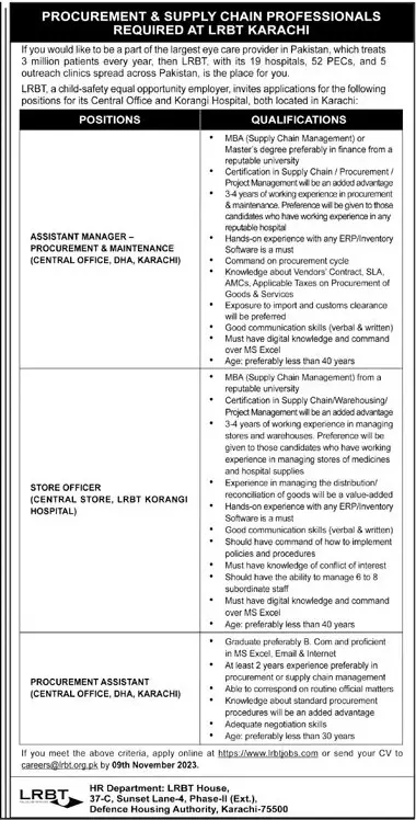 Lrbt Karachi sindh Jobs 2023 – Layton Rahmatullah Benevolent Trust Lrbt Jobs 2023 — original advertisement