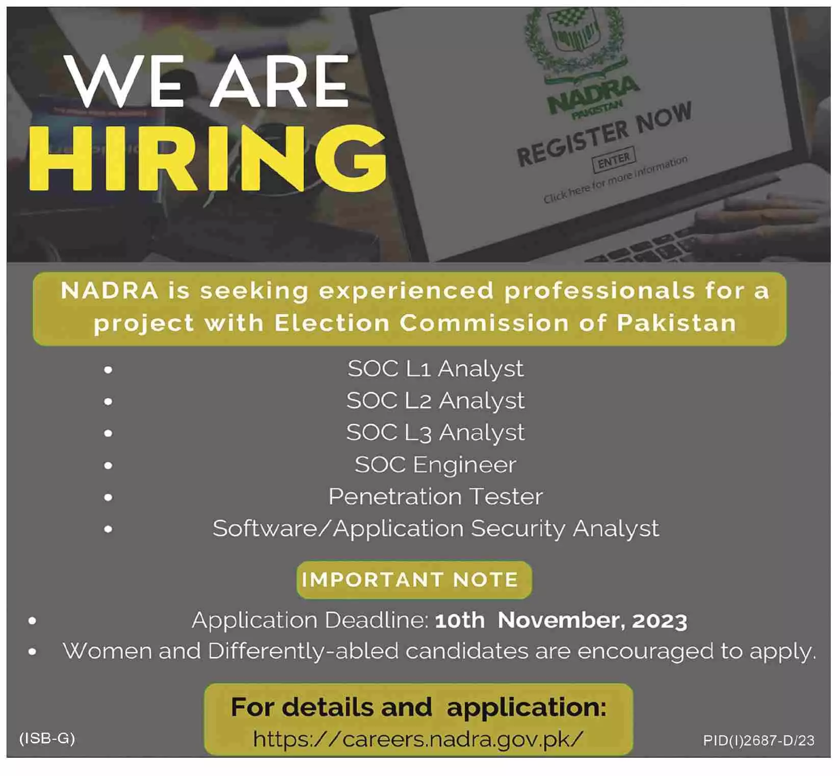 National Database & Registration Authority Islamabad Jobs – National Database and Registration Authority Jobs 2023 — original advertisement