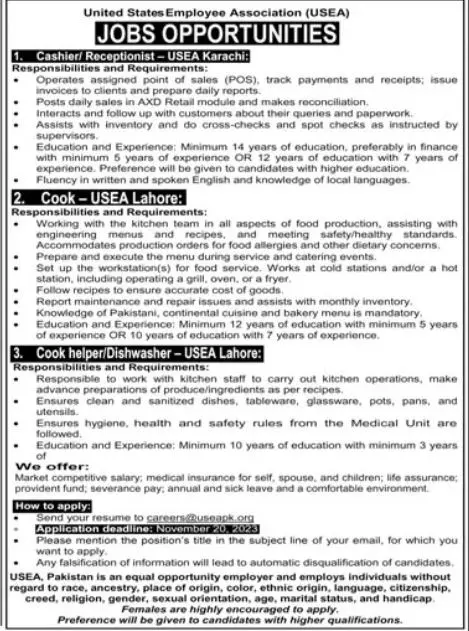 United States Employee Association Jobs 2023 Jobs 2023 — original advertisement